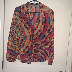 Karlie sz med sheer blouse vguc